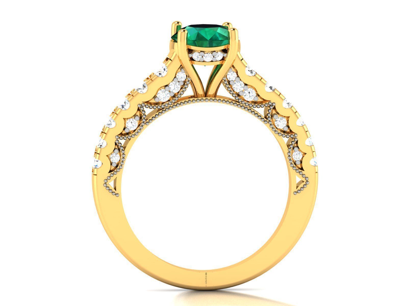 Solitaire ring 3dm stl render detail 3D print model 3D print model_3