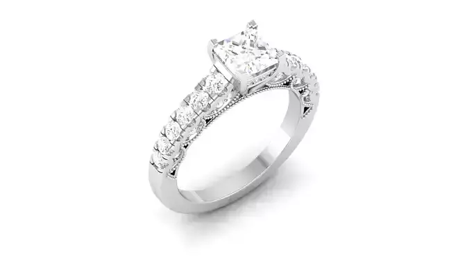 Solitaire ring 3dm stl render detail 3D print model