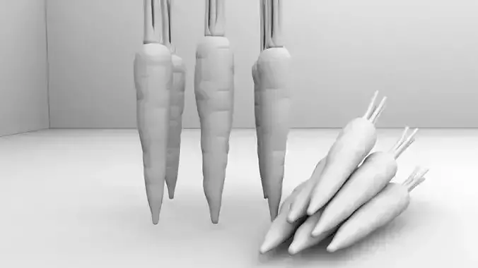 Carrot with texture 3D model