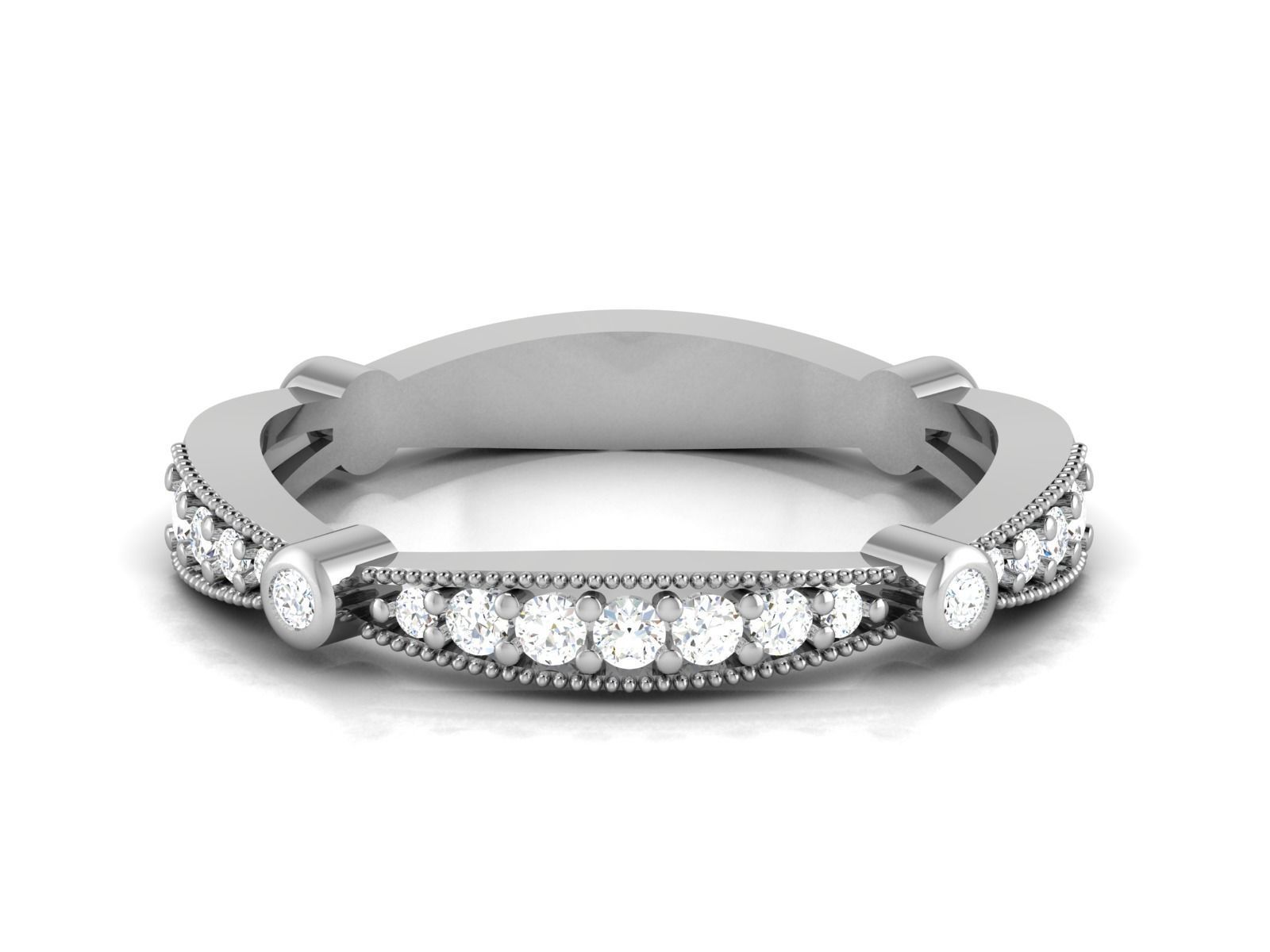 Ring 3dm stl render detail 3D print model oval wedding band gold 3D print model_12