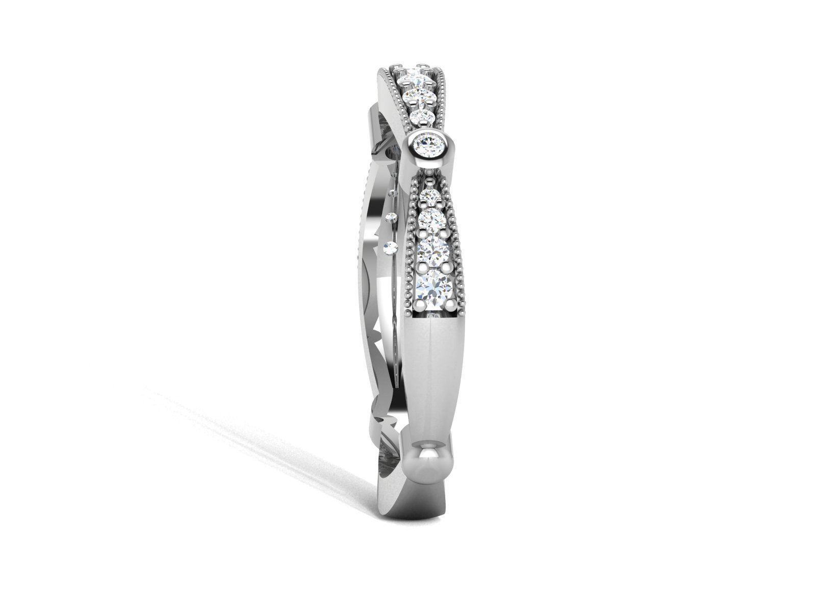 Ring 3dm stl render detail 3D print model oval wedding band gold 3D print model_9