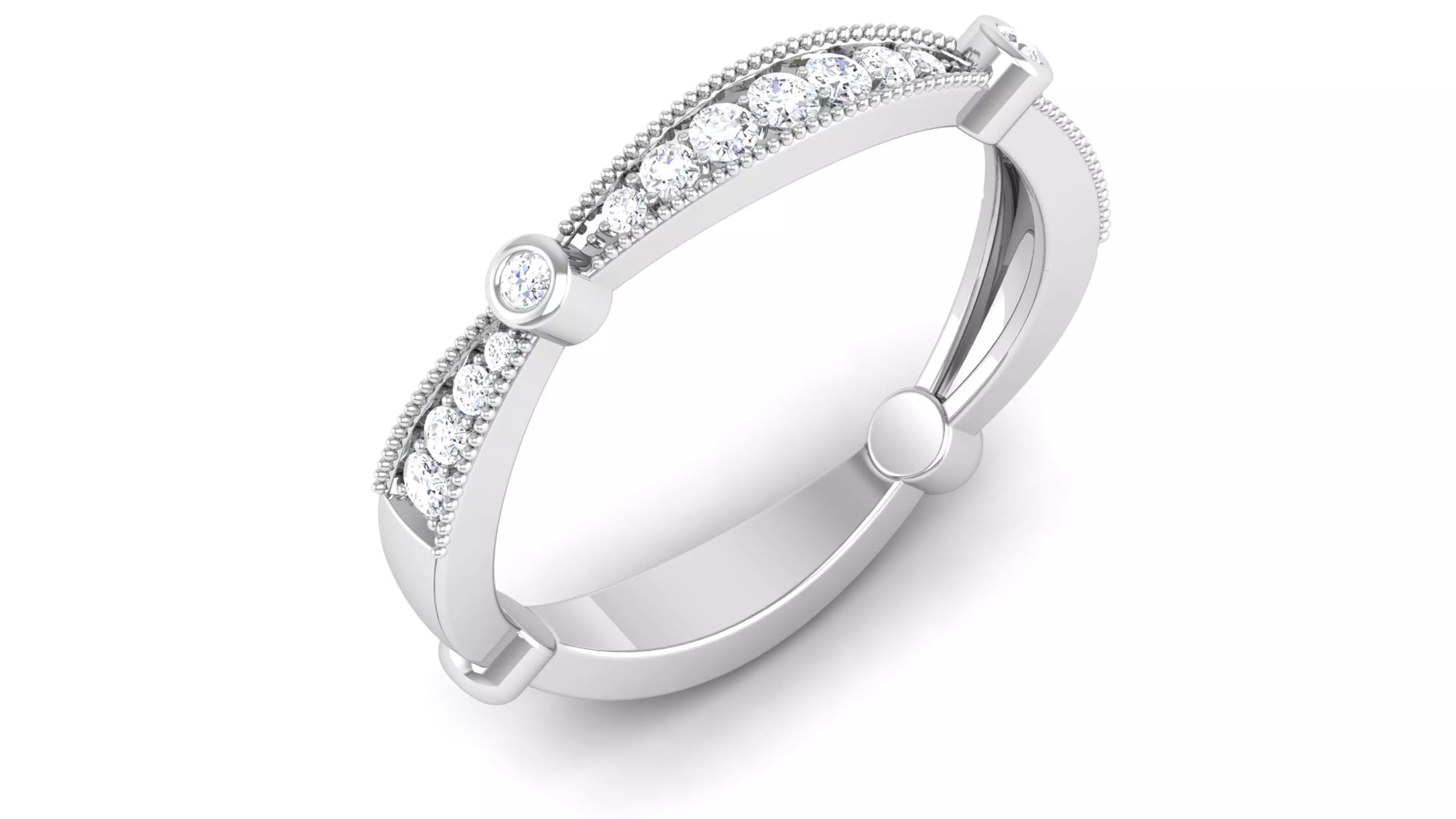 Ring 3dm stl render detail 3D print model oval wedding band gold 3D print model_0