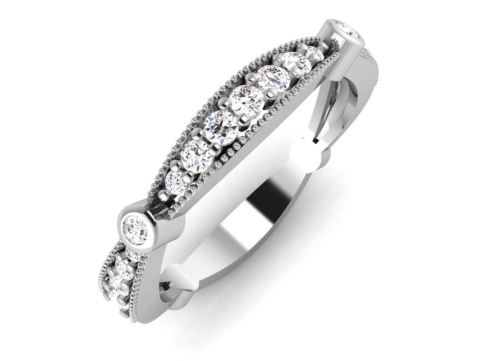 Ring 3dm stl render detail 3D print model oval wedding band gold 3D print model_5