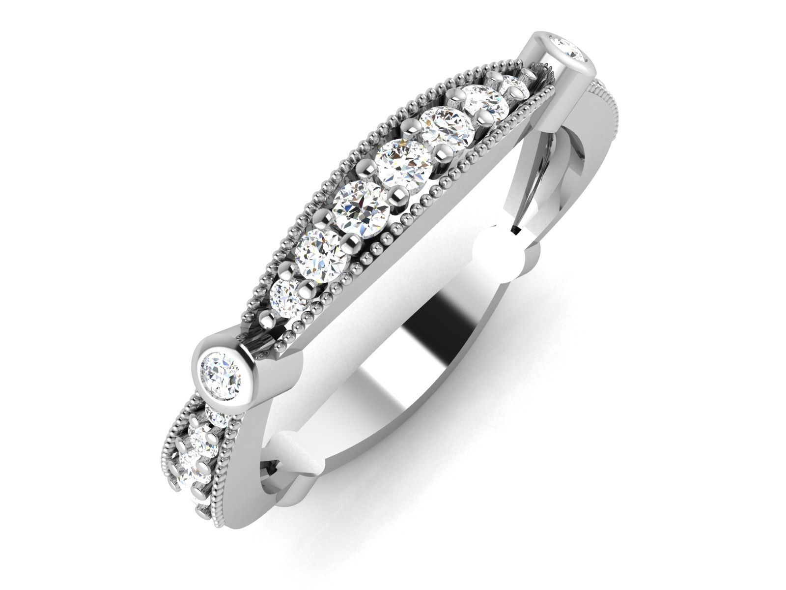 Ring 3dm stl render detail 3D print model oval wedding band gold 3D print model_6