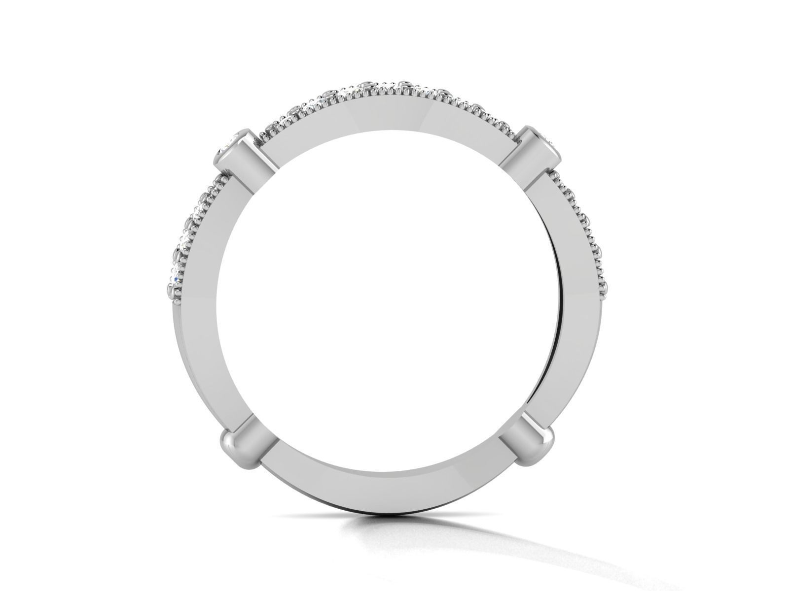 Ring 3dm stl render detail 3D print model oval wedding band gold 3D print model_8