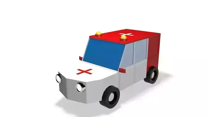 Low Poly Ambulance 3d Model car