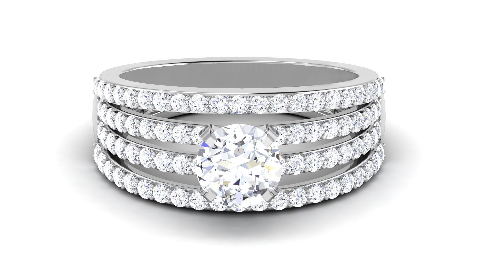 Solitaire ring 3dm stl render detail 3D print model 3D print model_4