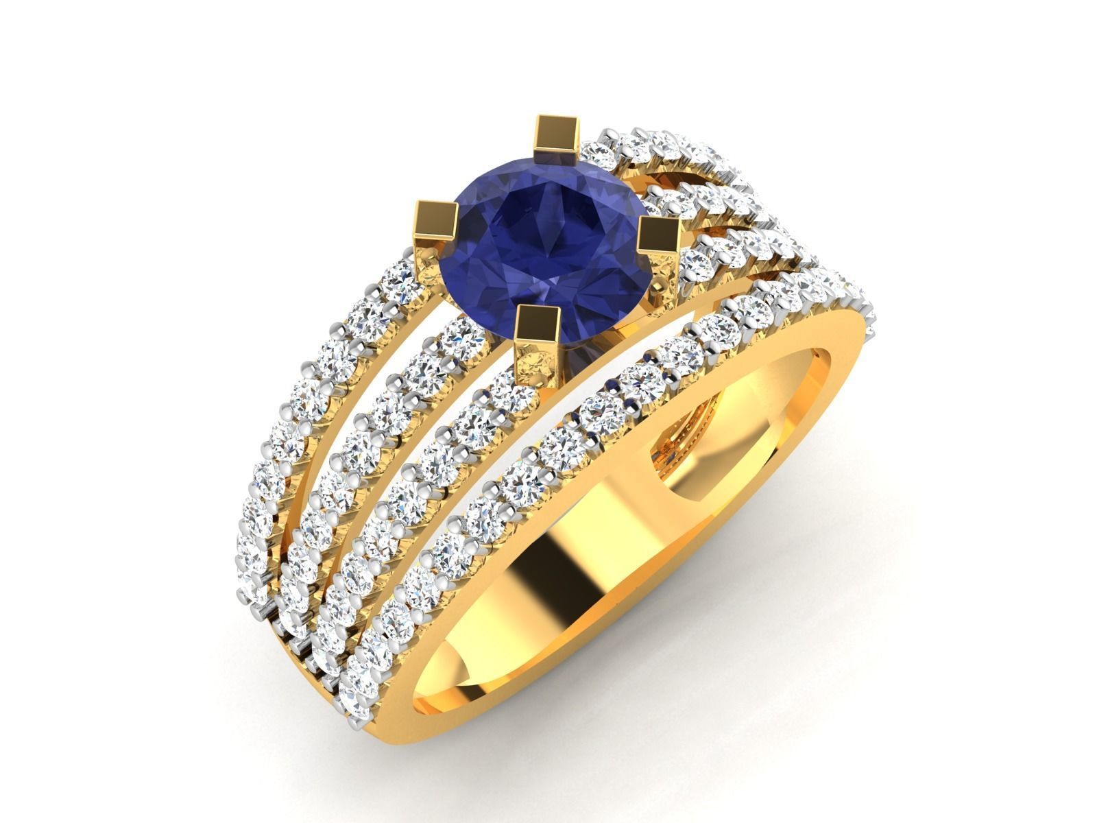 Solitaire ring 3dm stl render detail 3D print model 3D print model_6