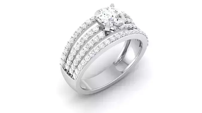 Solitaire ring 3dm stl render detail 3D print model