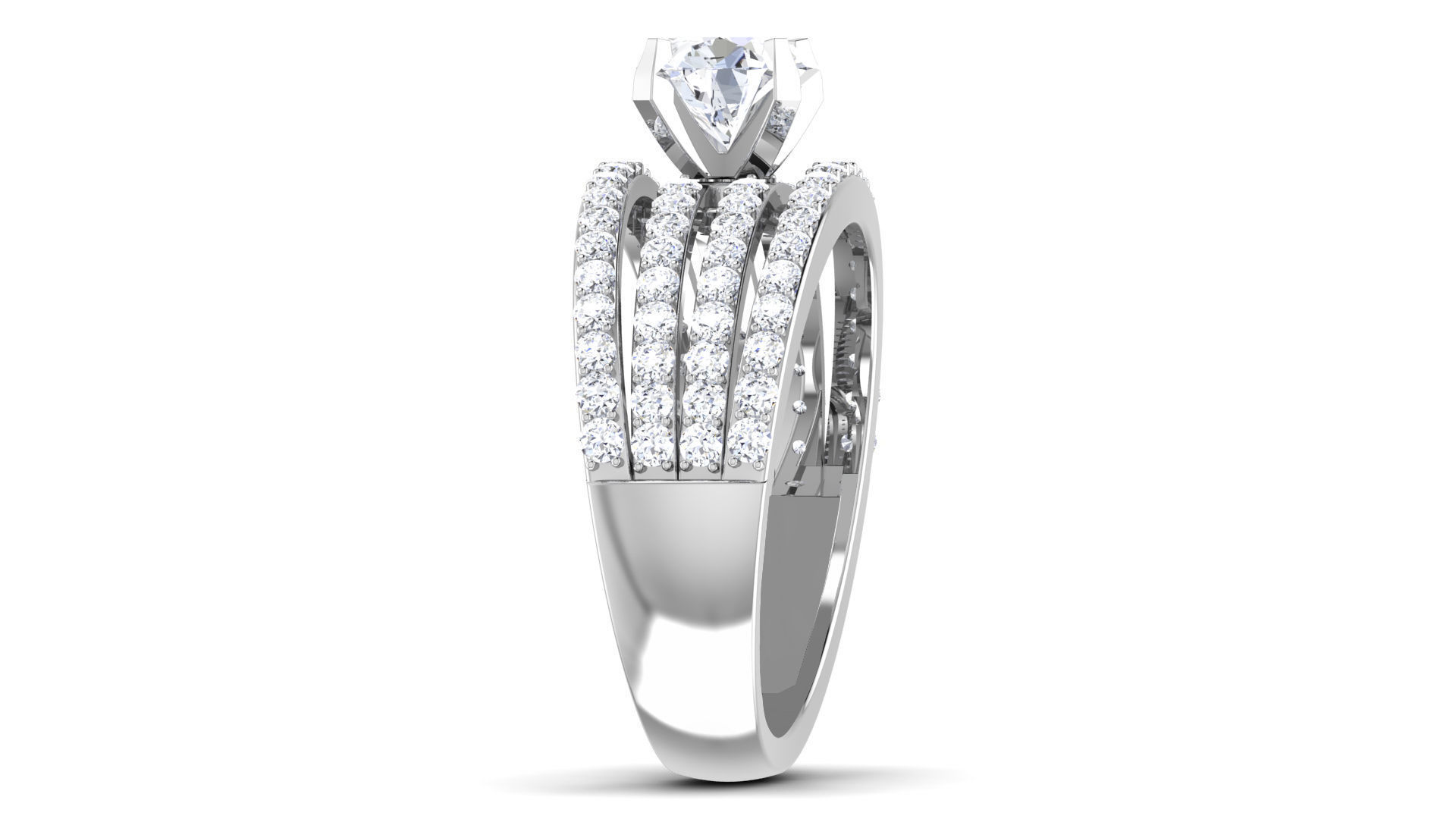 Solitaire ring 3dm stl render detail 3D print model 3D print model_3