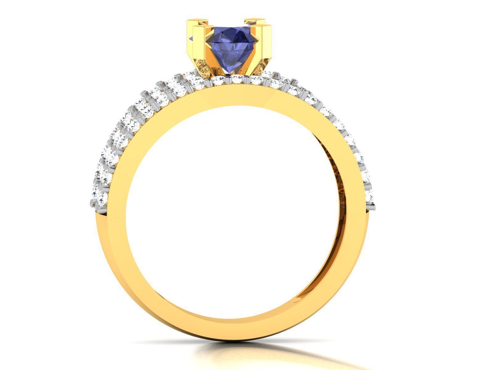 Solitaire ring 3dm stl render detail 3D print model 3D print model_7