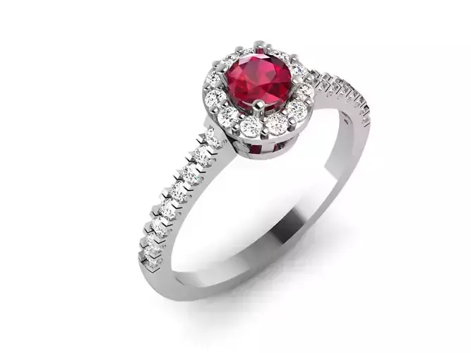 Solitaire ring 3dm stl render detail 3D print model