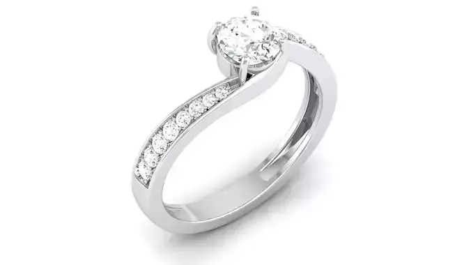 Solitaire ring 3dm stl render detail 3D print model