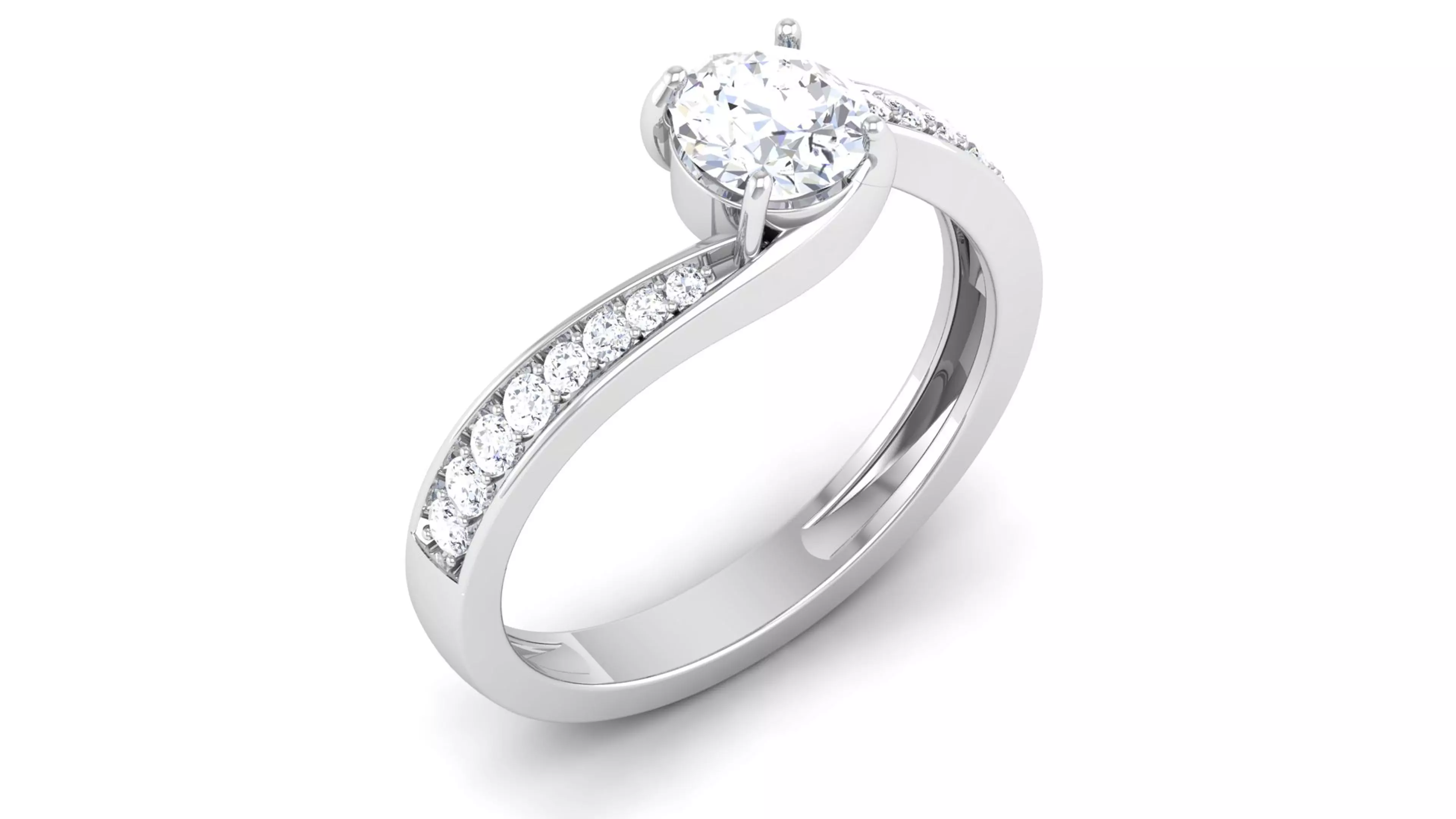 Solitaire ring 3dm stl render detail 3D print model 3D print model_0