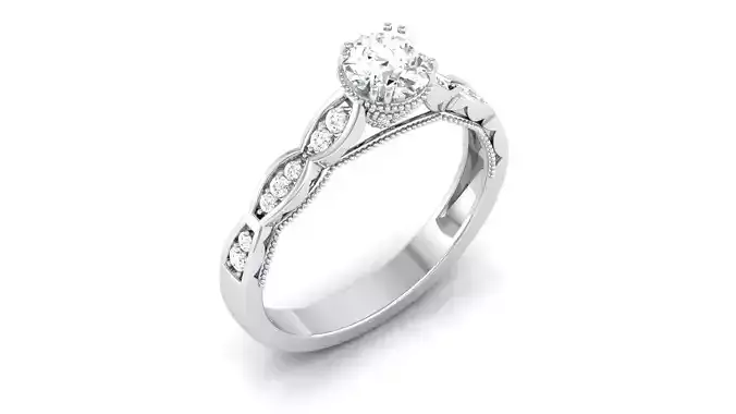 Solitaire ring 3dm stl render detail 3D print model