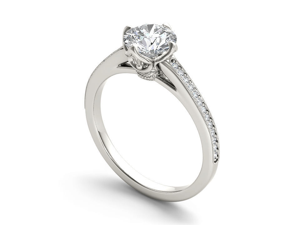 Solitaire ring 3dm stl render detail 3D print model 3D print model_4