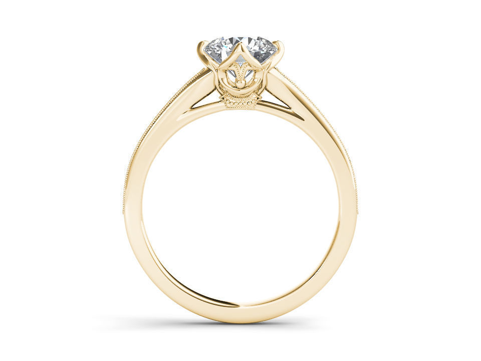 Solitaire ring 3dm stl render detail 3D print model 3D print model_8