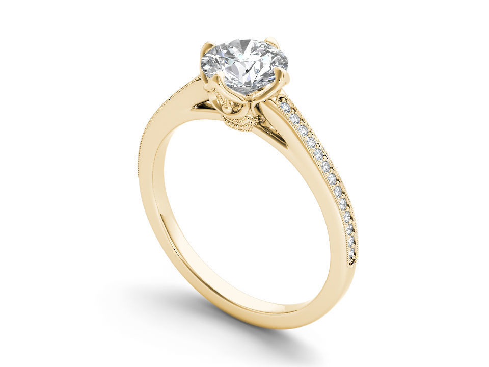 Solitaire ring 3dm stl render detail 3D print model 3D print model_7