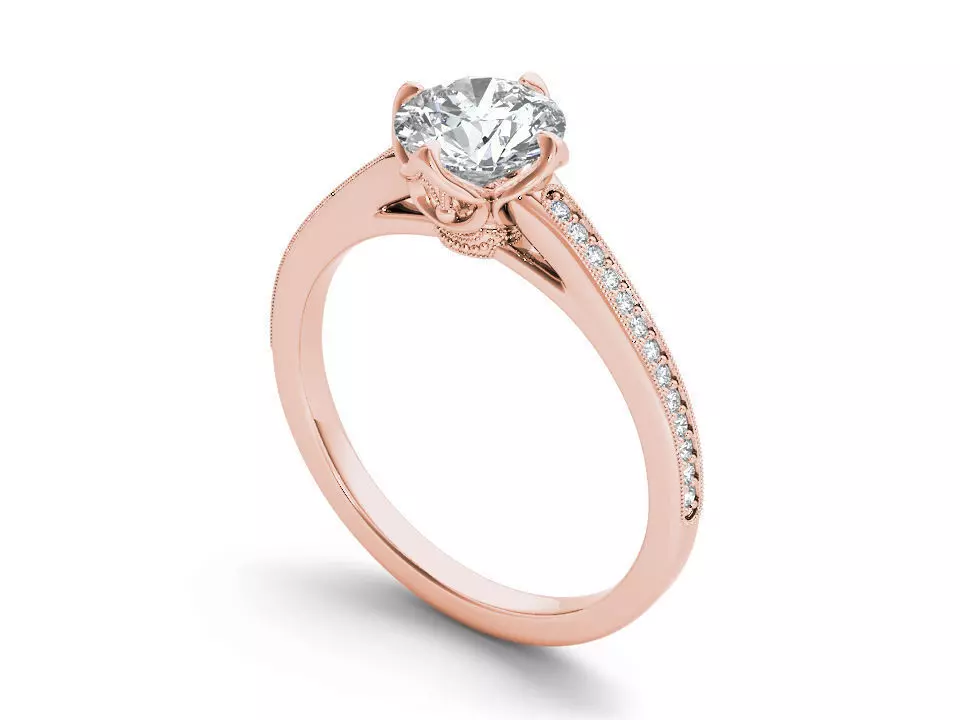 Solitaire ring 3dm stl render detail 3D print model 3D print model_0