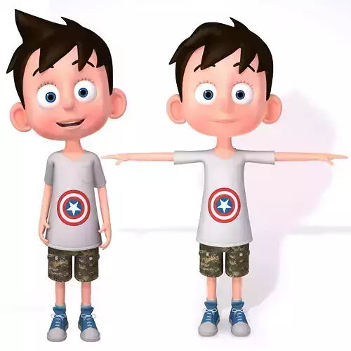 3D Cartoon Boy Rigged 3D model