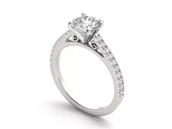 Solitaire ring 3dm stl render detail 3D print model