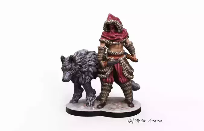 3d printable Wolf Master Assassin Miniature