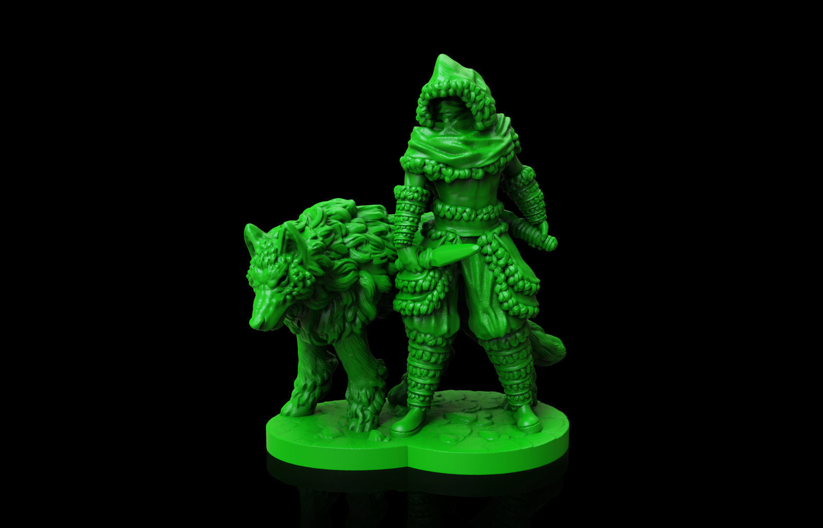 3d printable Wolf Master Assassin Miniature 3D print model_7