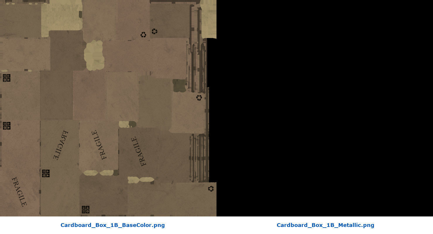 Cardboard Box 1B Low-poly 3D model_7