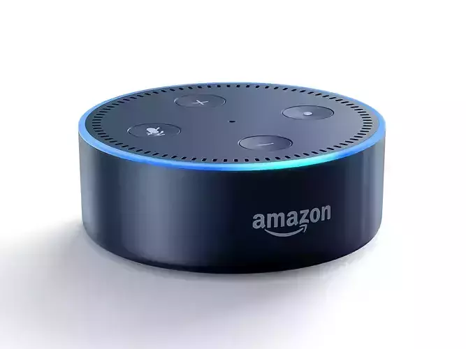Amazon Echo Dot black smart speaker Low-poly 3D model