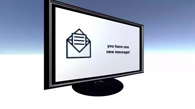 modern flat computer screen Low-poly 3D model