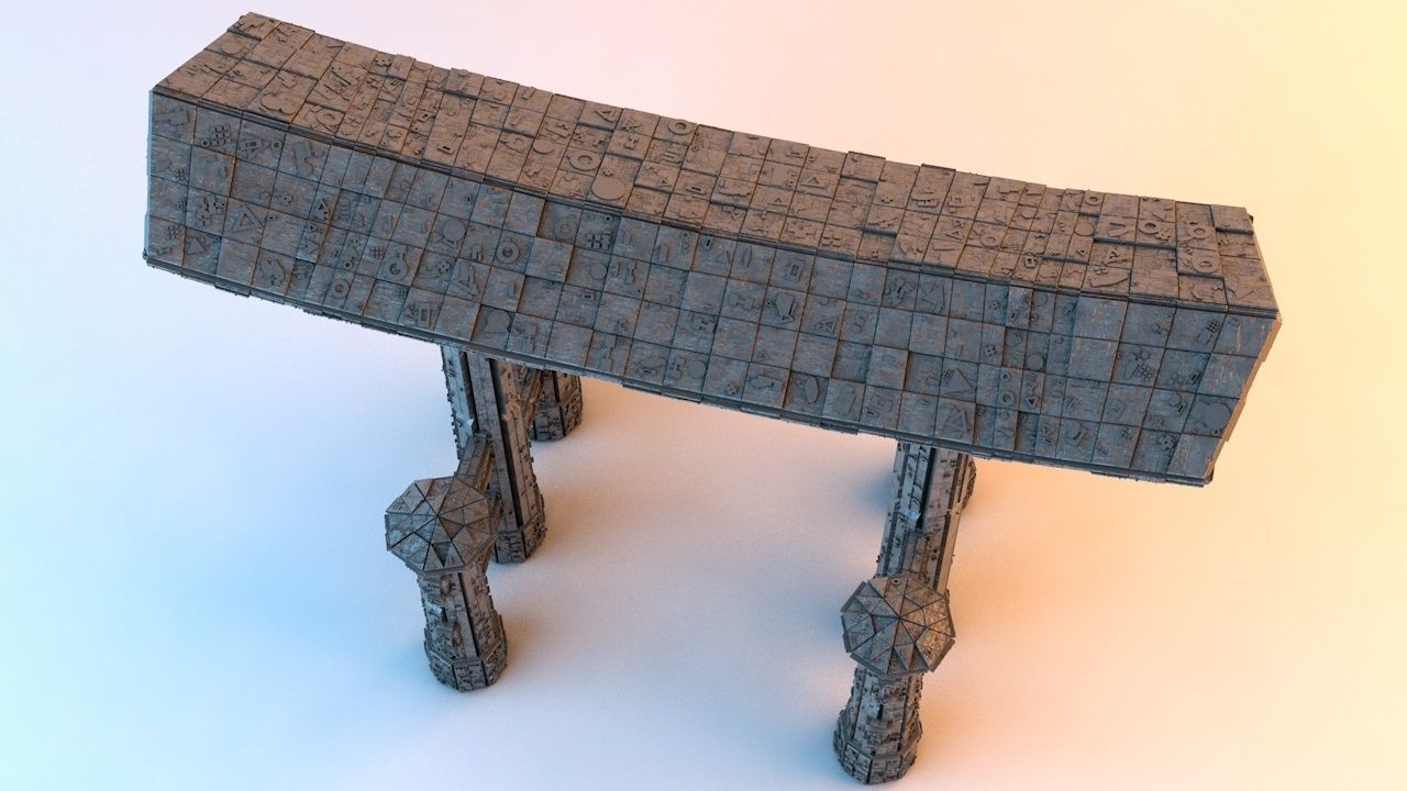 Sci-Fi Shapes - The Torii Low-poly 3D model_3