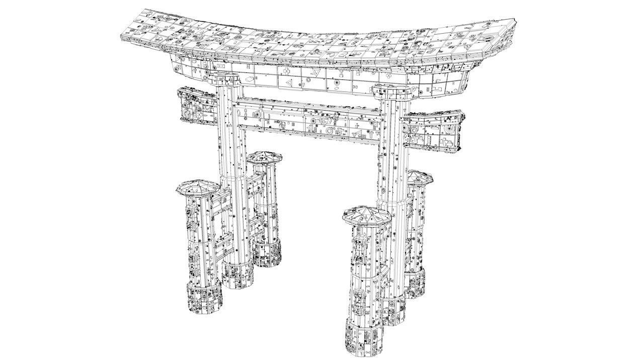 Sci-Fi Shapes - The Torii Low-poly 3D model_18