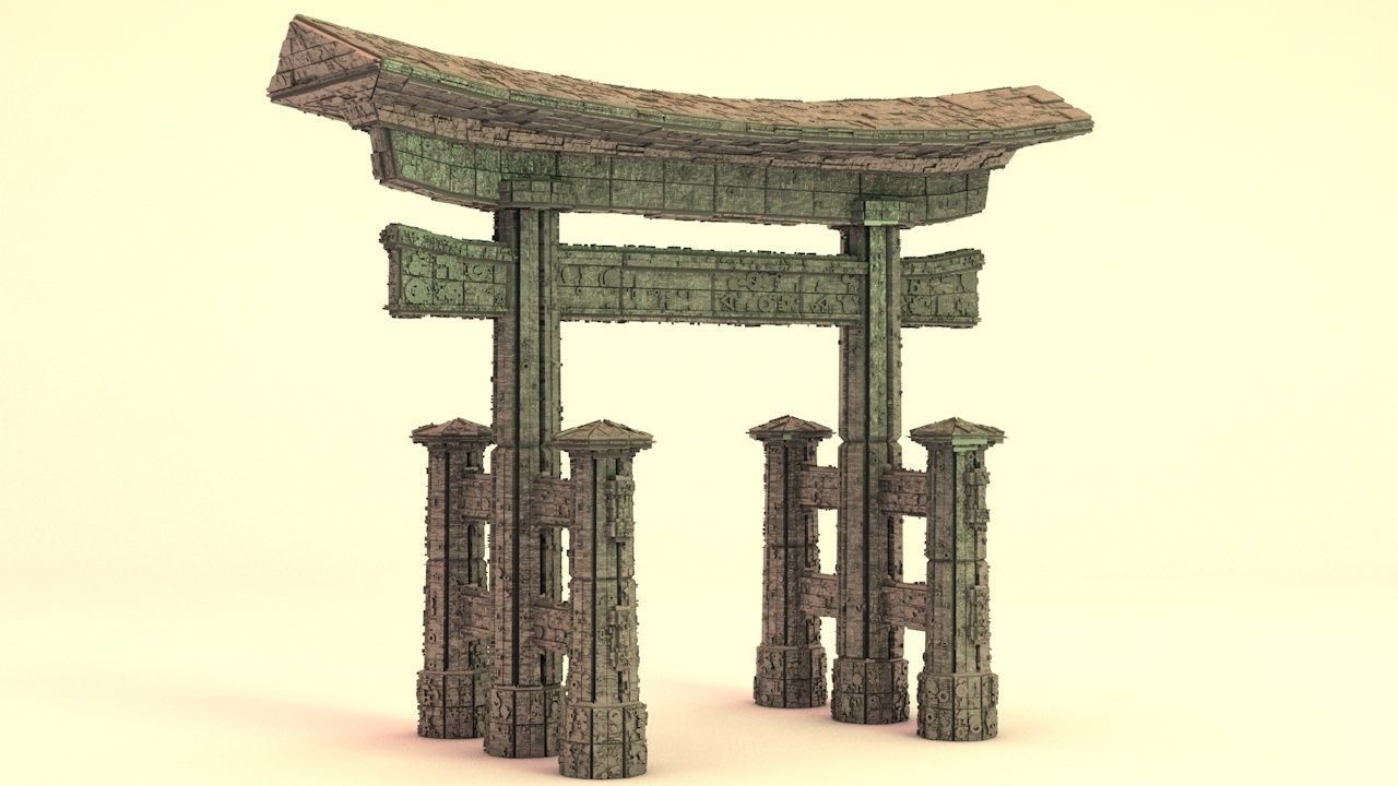 Sci-Fi Shapes - The Torii Low-poly 3D model_5