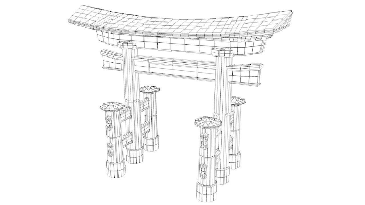 Sci-Fi Shapes - The Torii Low-poly 3D model_17
