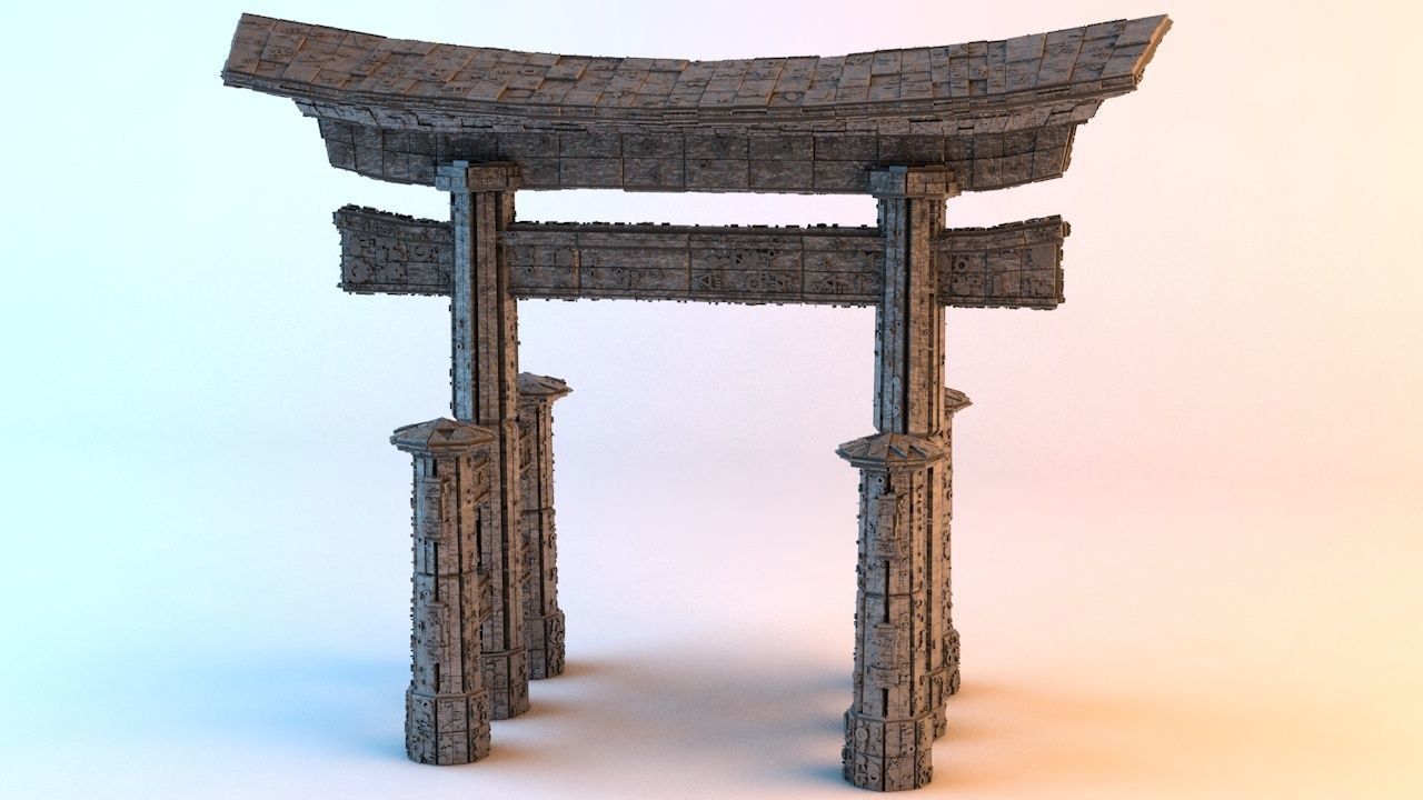 Sci-Fi Shapes - The Torii Low-poly 3D model_1