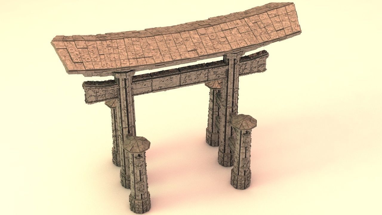 Sci-Fi Shapes - The Torii Low-poly 3D model_6