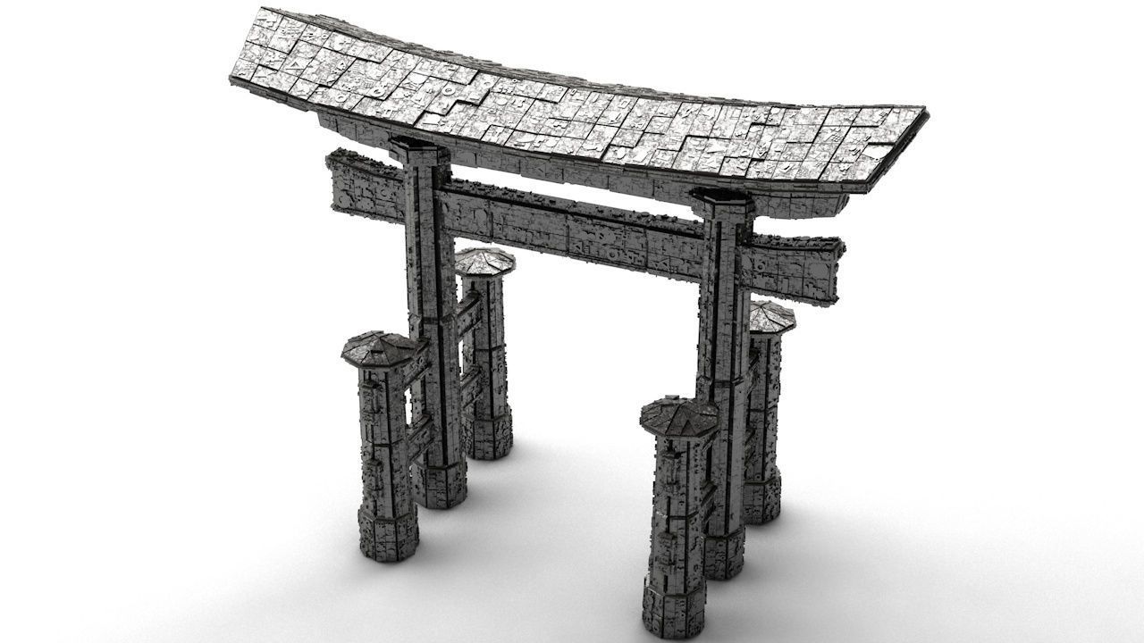 Sci-Fi Shapes - The Torii Low-poly 3D model_8