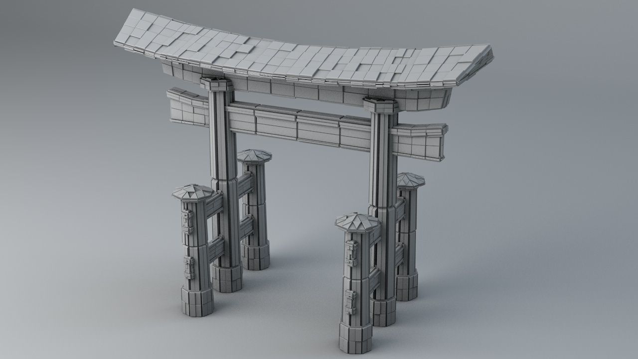 Sci-Fi Shapes - The Torii Low-poly 3D model_14