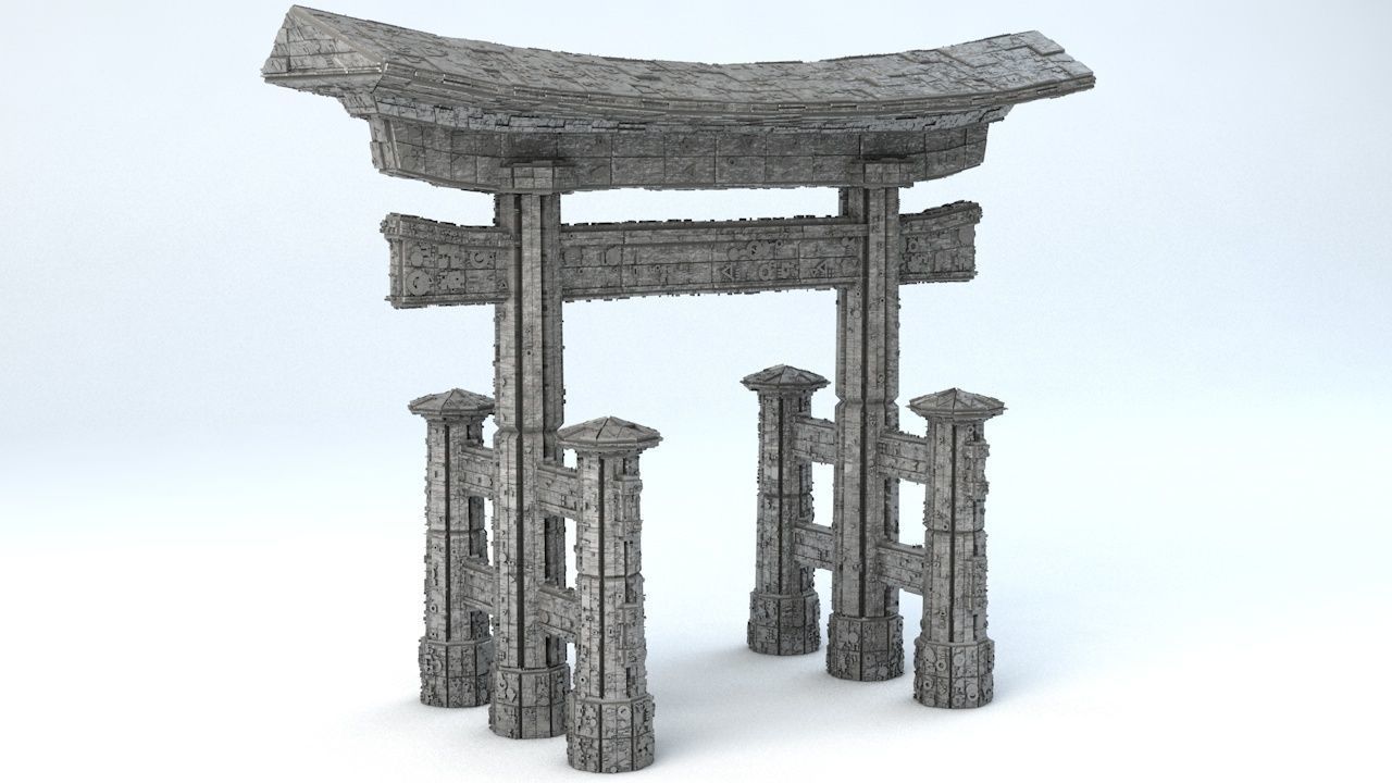 Sci-Fi Shapes - The Torii Low-poly 3D model_12