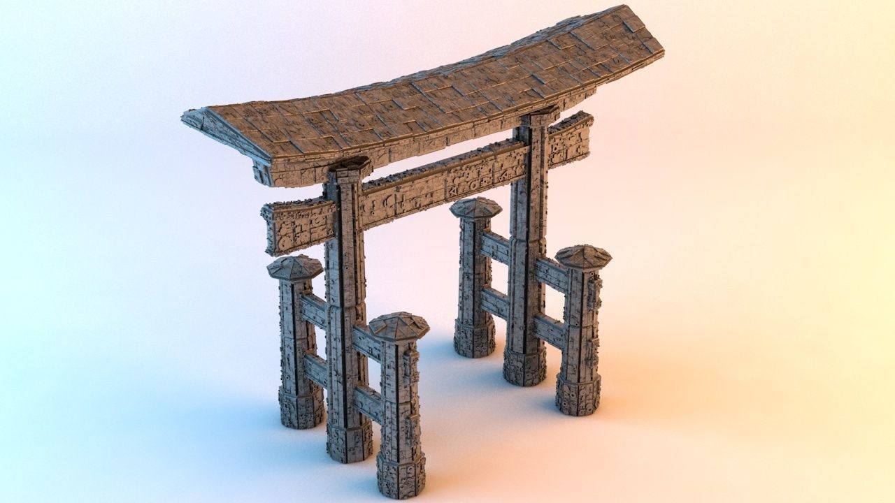 Sci-Fi Shapes - The Torii Low-poly 3D model_2