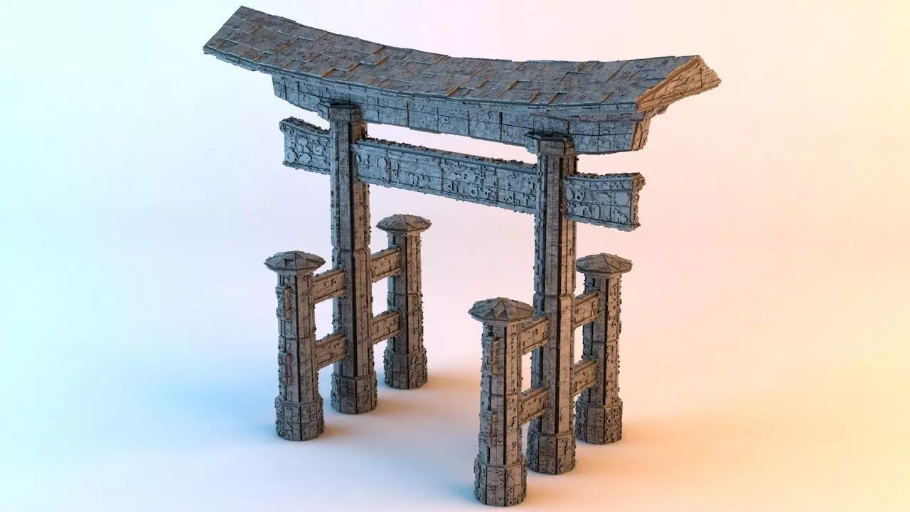 Sci-Fi Shapes - The Torii Low-poly 3D model_0