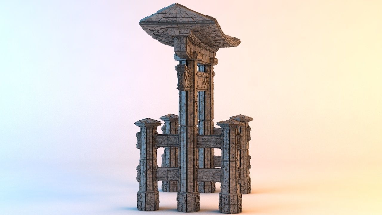 Sci-Fi Shapes - The Torii Low-poly 3D model_4