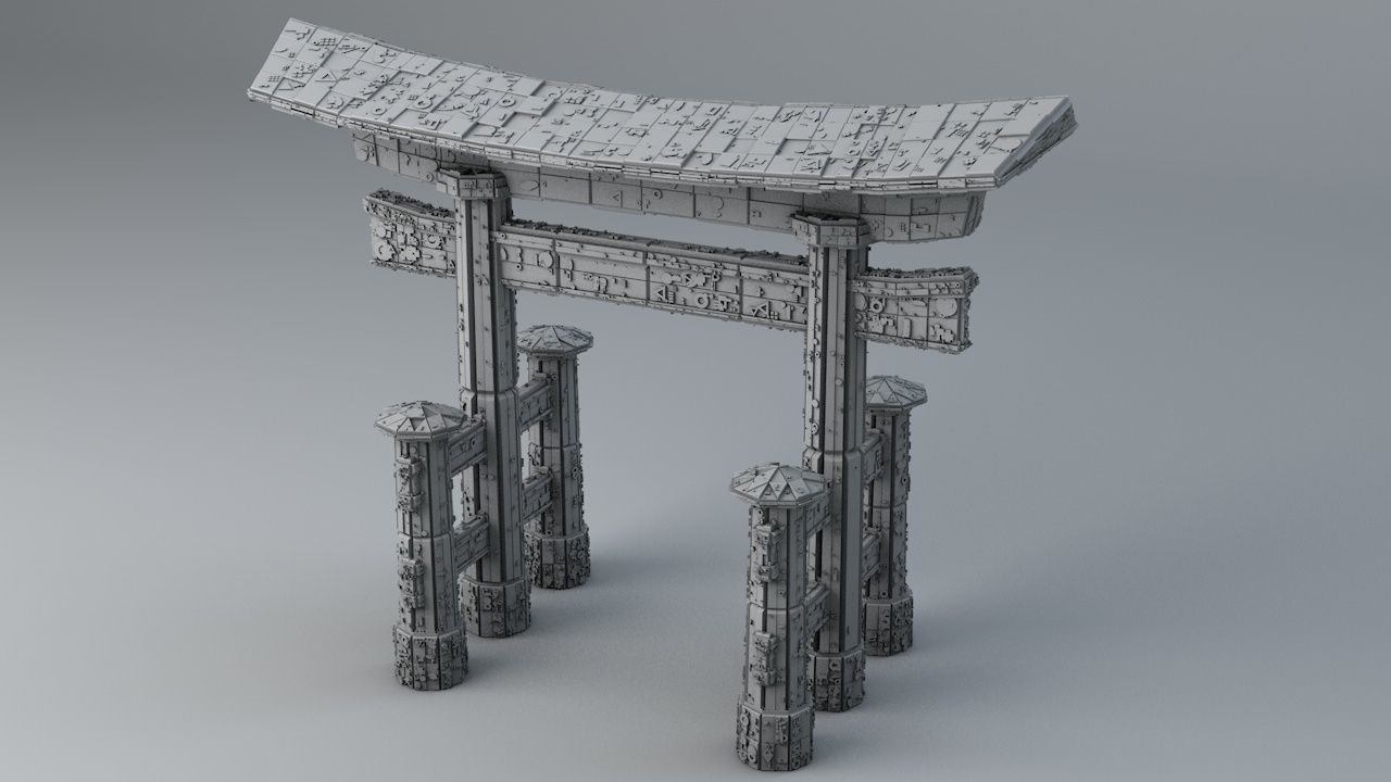 Sci-Fi Shapes - The Torii Low-poly 3D model_15