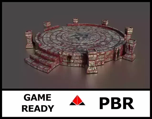 Ancient altar  Low-poly 3D model