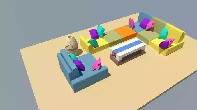 Low Seating Sofa set with center table