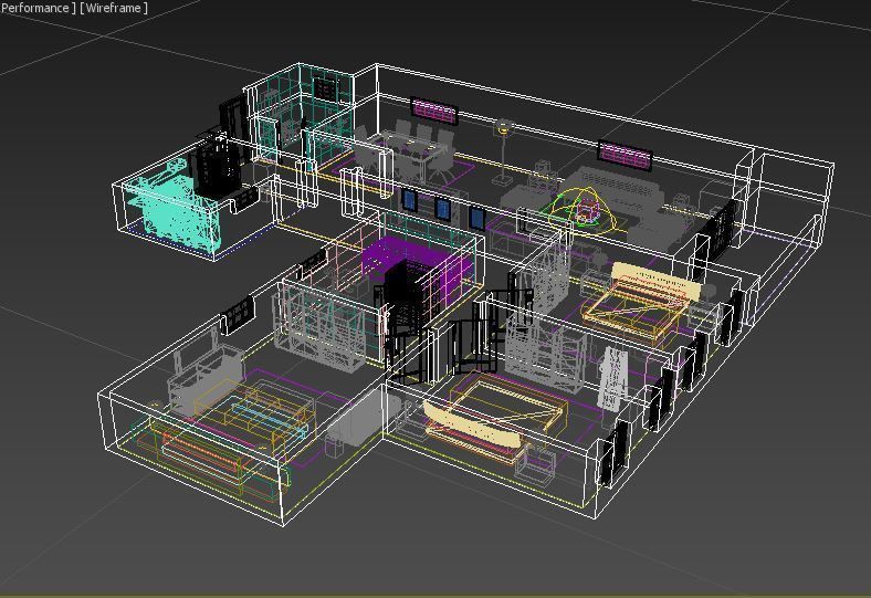 3D interior flat design  3D model_5