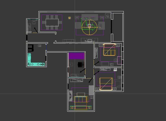 3D interior flat design  3D model_3