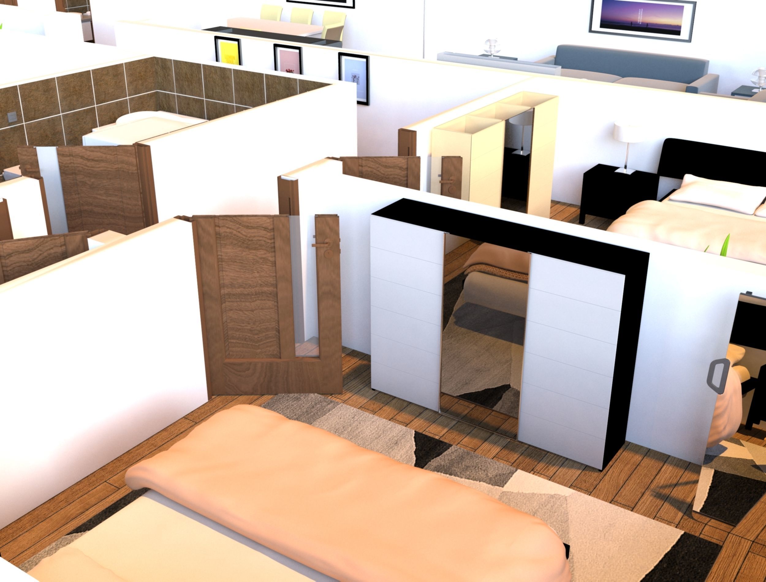 3D interior flat design  3D model_2