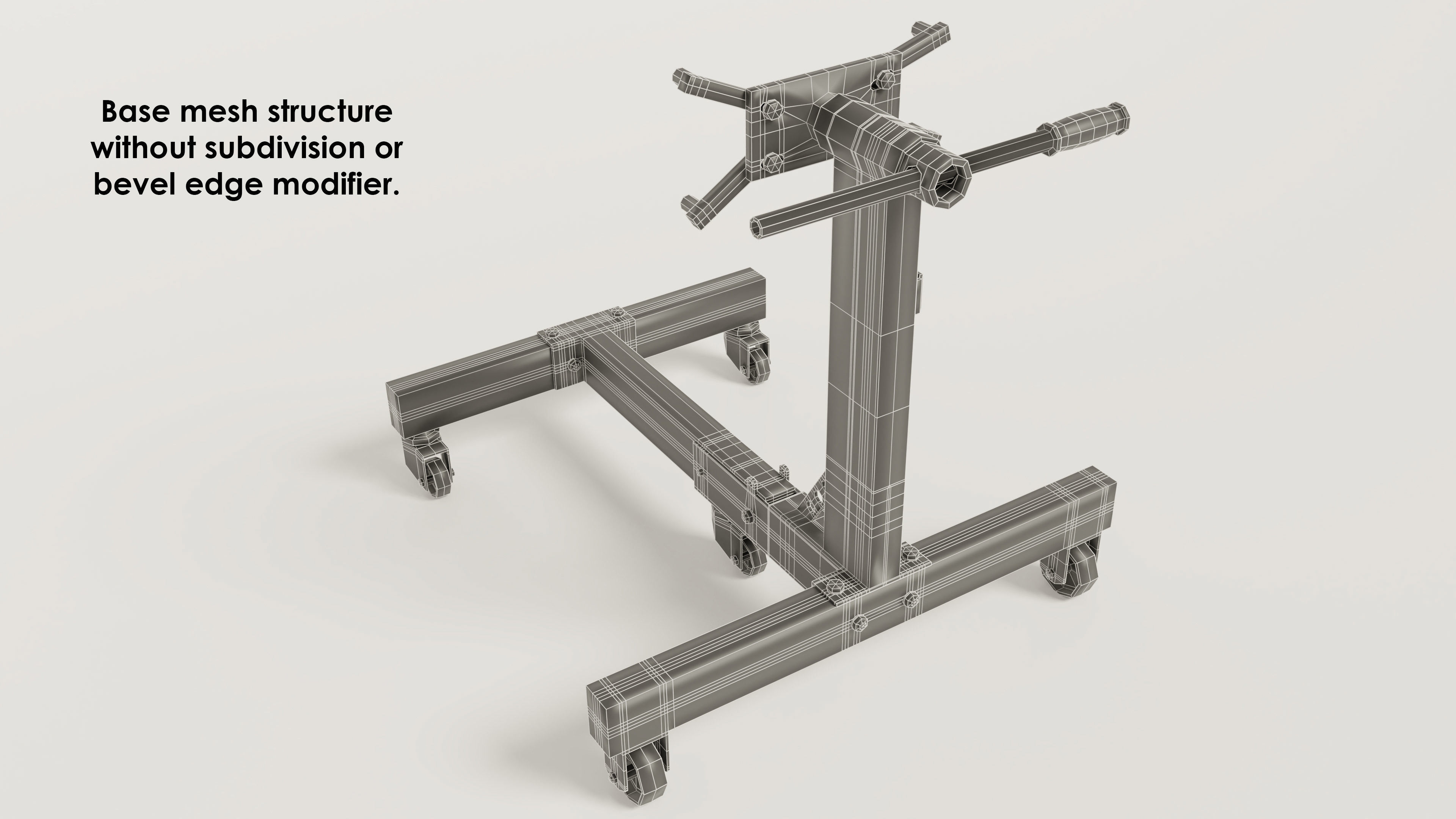 3D model of an engine stand with PBR textures 3D model_3