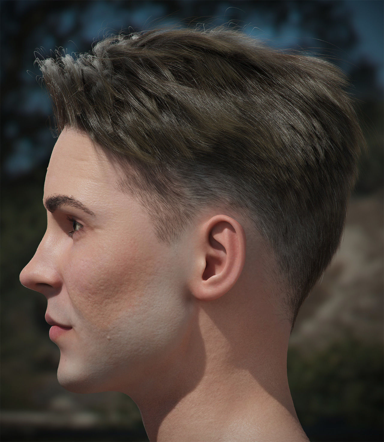Hair style with changes request 3D model_11